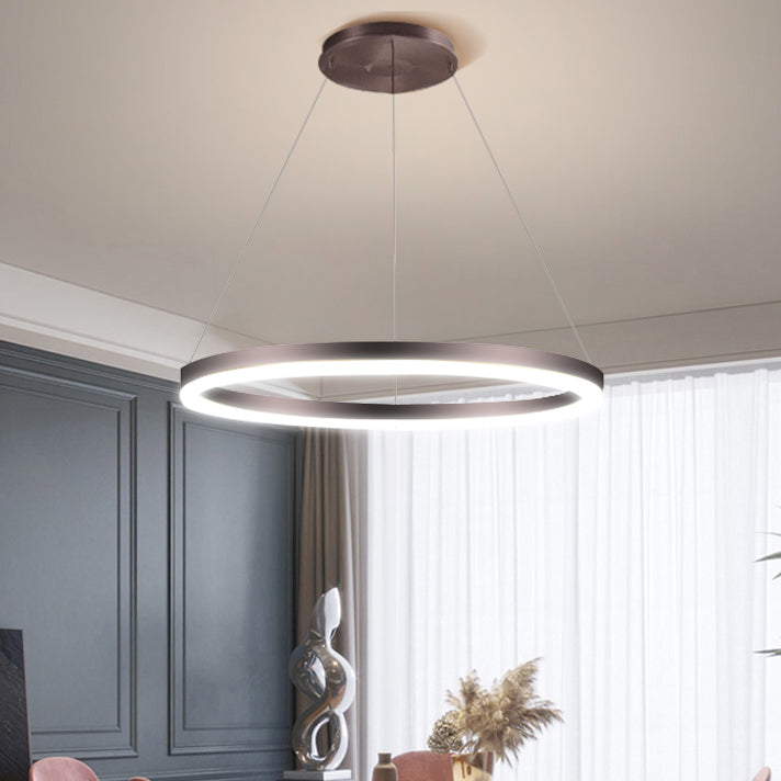 Moderne orbikuläre Form Kronleuchter Licht Metall 1 helle Kronleuchter -Beleuchtungsstoffe in Braun