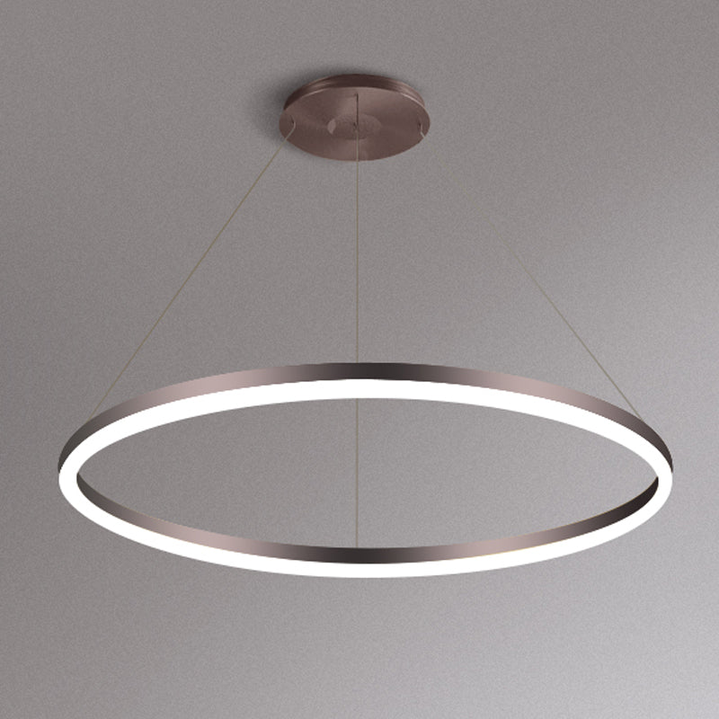 Moderne orbikuläre Form Kronleuchter Licht Metall 1 helle Kronleuchter -Beleuchtungsstoffe in Braun