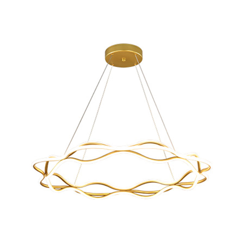 Lámpara de lámpara de lámpara LED moderna Lámpara de lámpara lineal de sala de estar en oro