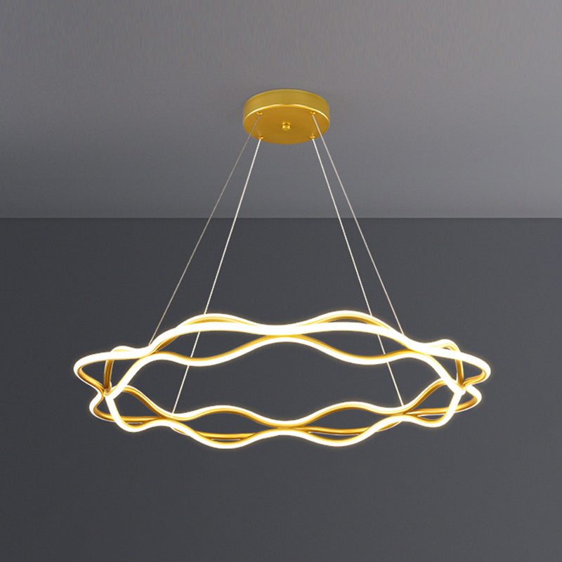 Lámpara de lámpara de lámpara LED moderna Lámpara de lámpara lineal de sala de estar en oro