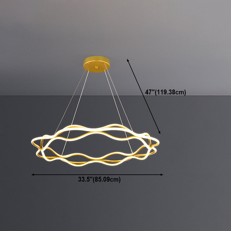 Lámpara de lámpara de lámpara LED moderna Lámpara de lámpara lineal de sala de estar en oro