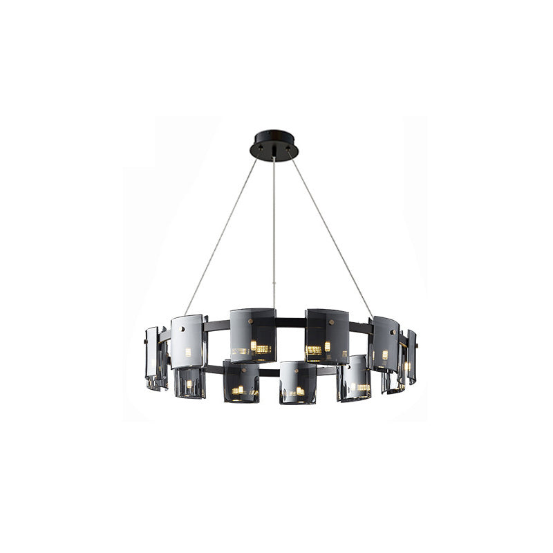 Moderner Kronleuchter helles Glas Metall Anhänger Licht für Wohnzimmer