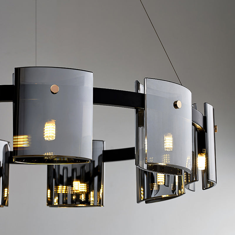 Moderner Kronleuchter helles Glas Metall Anhänger Licht für Wohnzimmer