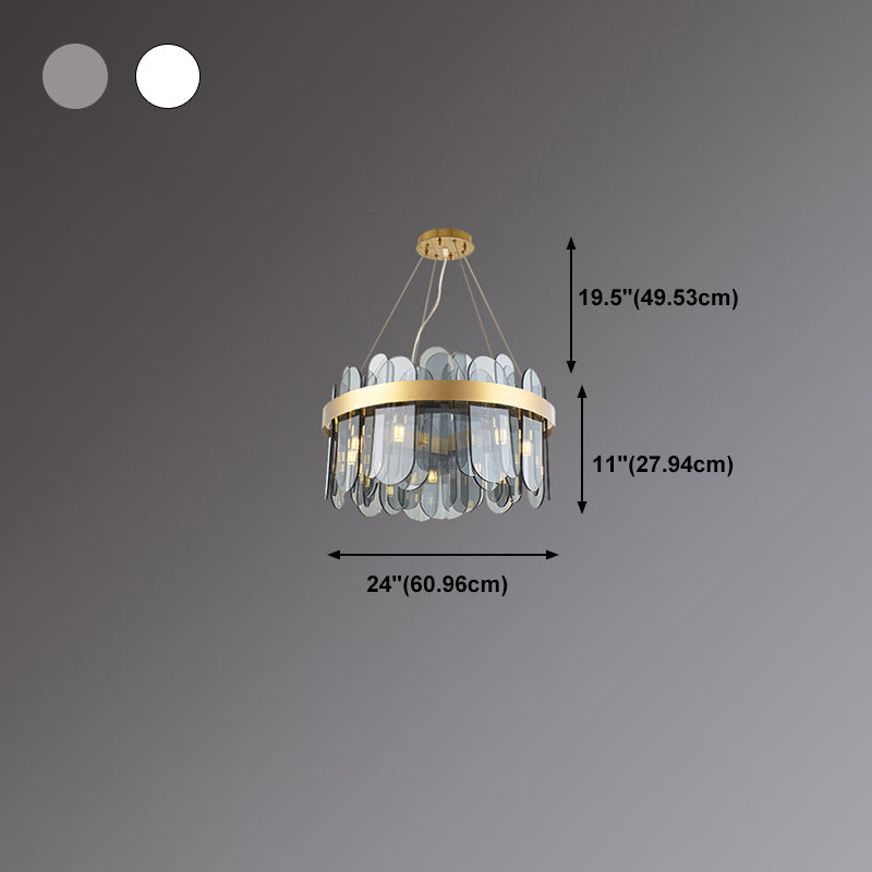 Ringform Decke Kronleuchter Modernist Style Glassuspension Licht für Wohnzimmer