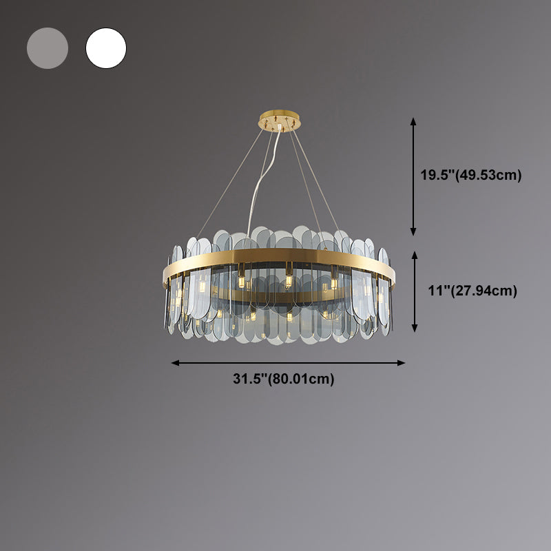 Ringform Decke Kronleuchter Modernist Style Glassuspension Licht für Wohnzimmer
