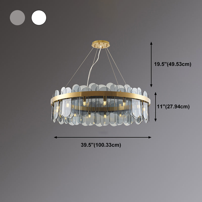 Ringform Decke Kronleuchter Modernist Style Glassuspension Licht für Wohnzimmer