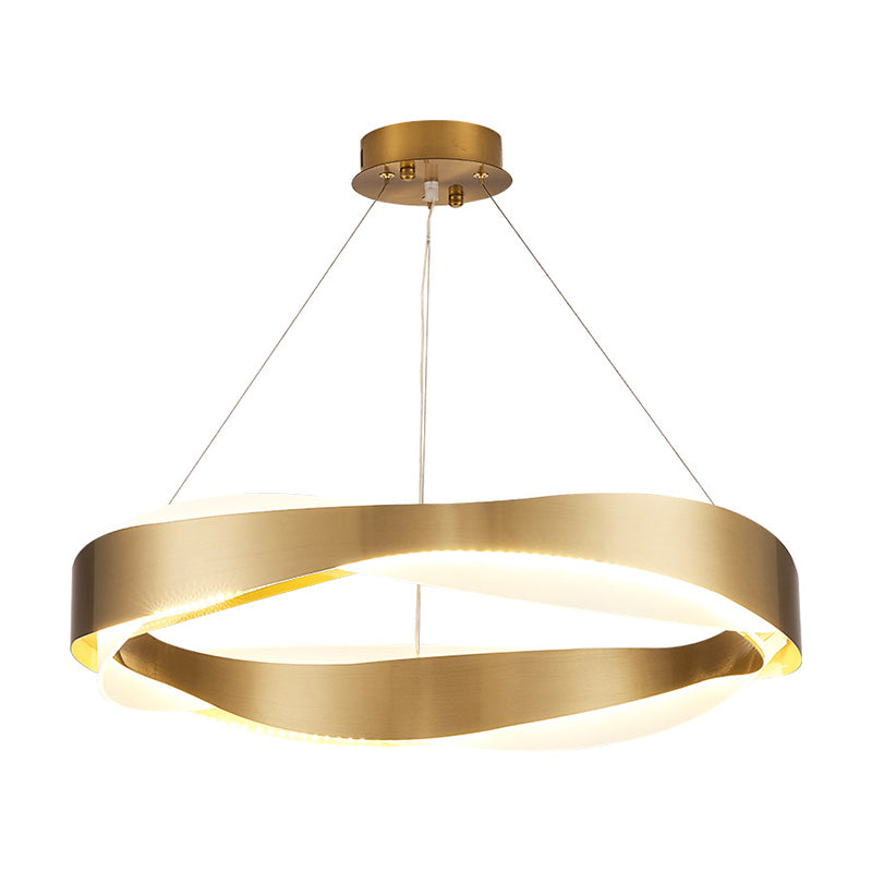 1-Licht-Suspension Licht postmoderner Ringform Metall Kronleuchterleuchter in Gold