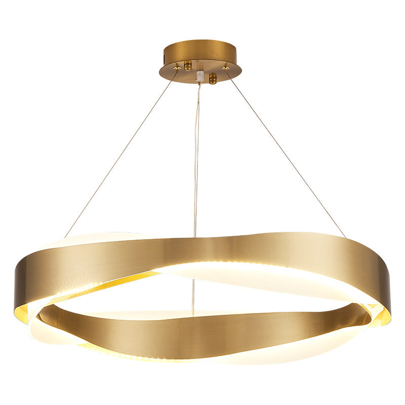 1-Licht-Suspension Licht postmoderner Ringform Metall Kronleuchterleuchter in Gold
