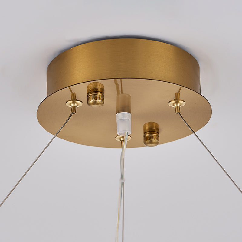 1-Licht-Suspension Licht postmoderner Ringform Metall Kronleuchterleuchter in Gold