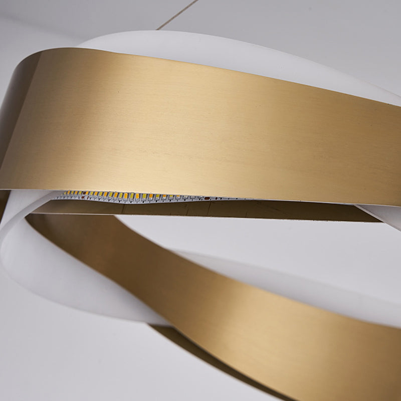 1-Licht-Suspension Licht postmoderner Ringform Metall Kronleuchterleuchter in Gold