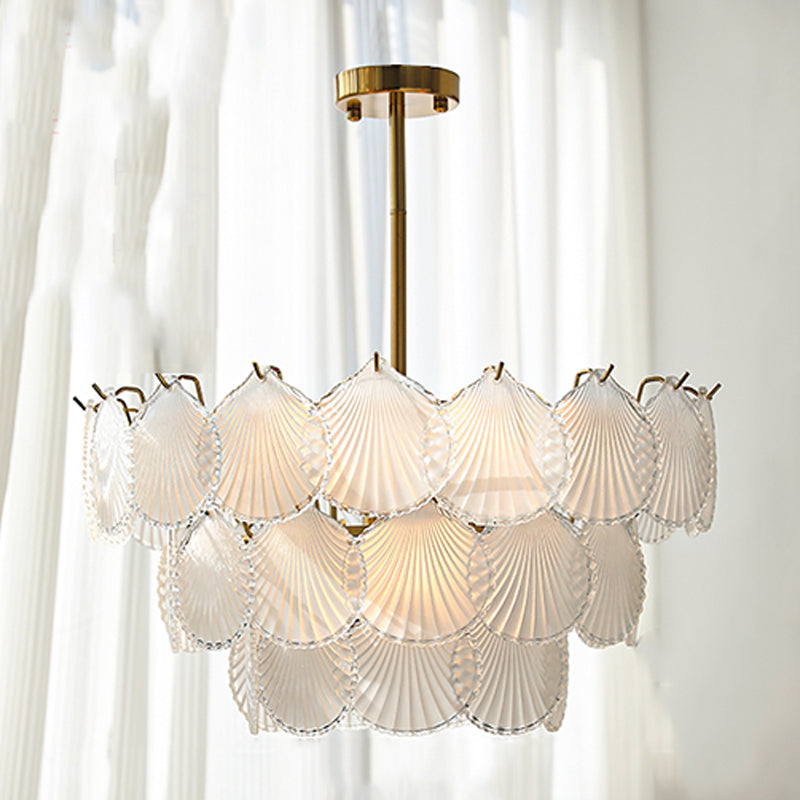 Contemporary Style Geometry Pendant Lighting Glass Hanging Chandeliers in Gold