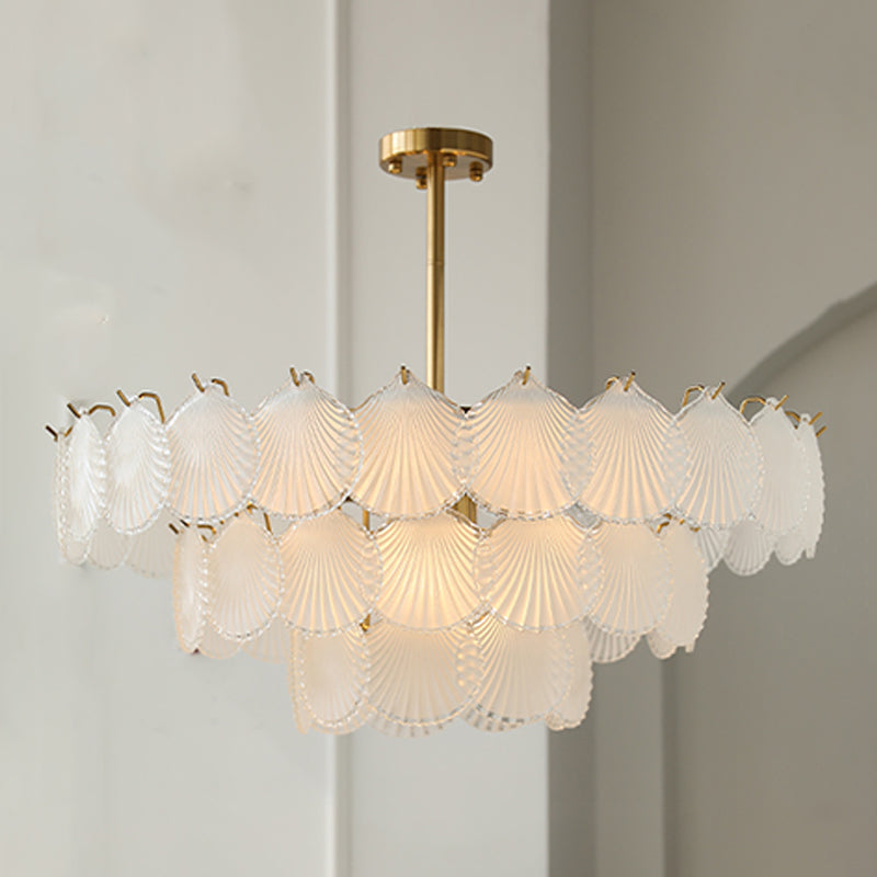 Contemporary Style Geometry Pendant Lighting Glass Hanging Chandeliers in Gold