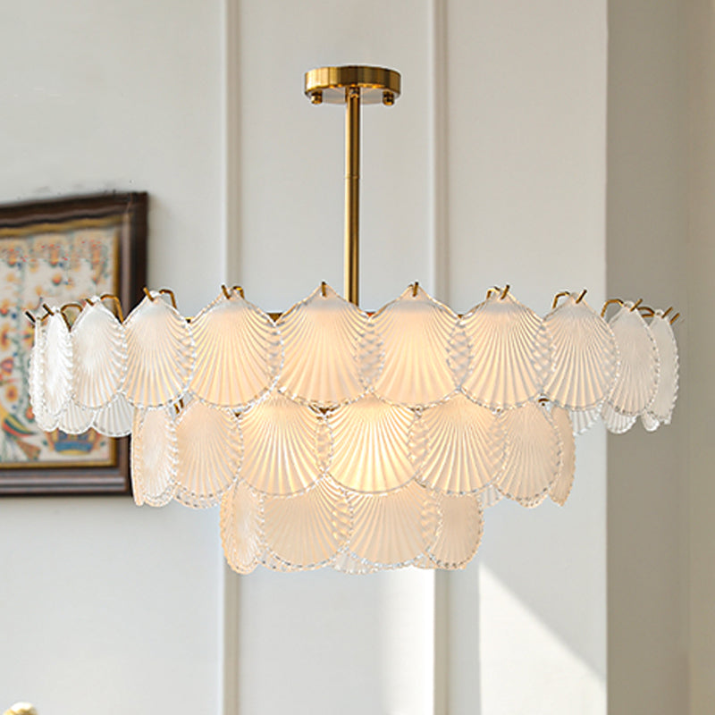 Contemporary Style Geometry Pendant Lighting Glass Hanging Chandeliers in Gold