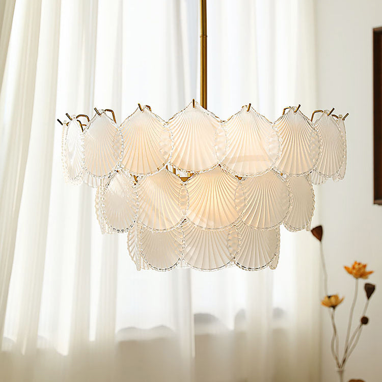 Contemporary Style Geometry Pendant Lighting Glass Hanging Chandeliers in Gold