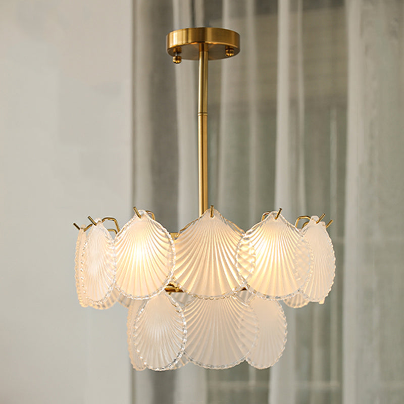 Contemporary Style Geometry Pendant Lighting Glass Hanging Chandeliers in Gold