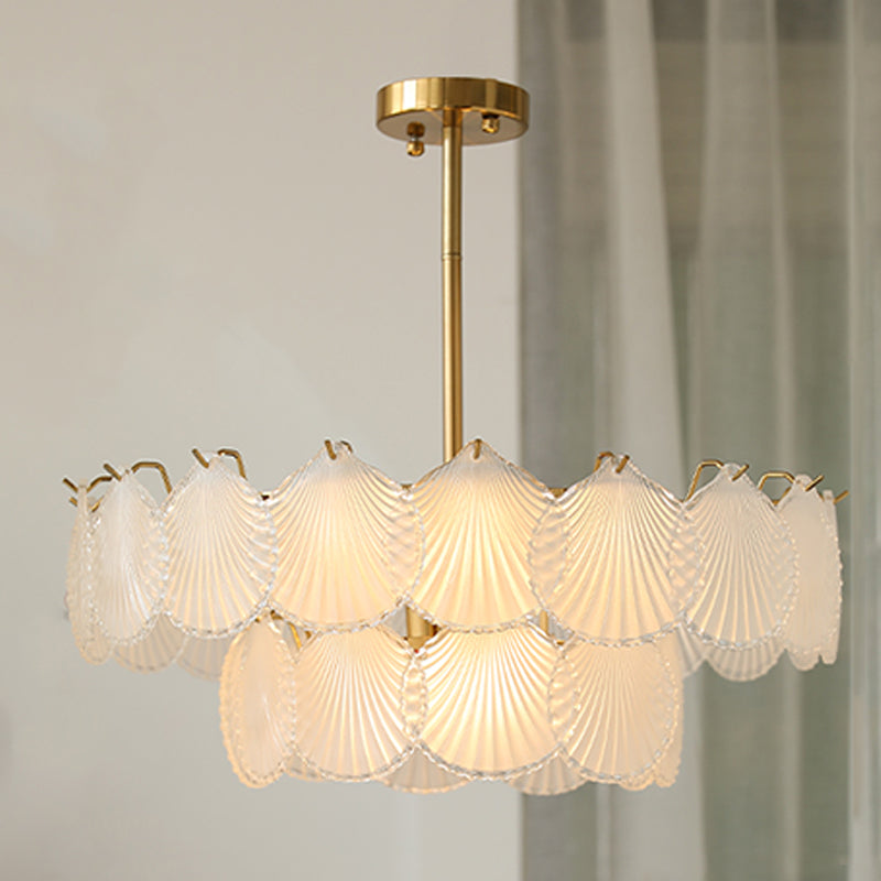 Contemporary Style Geometry Pendant Lighting Glass Hanging Chandeliers in Gold