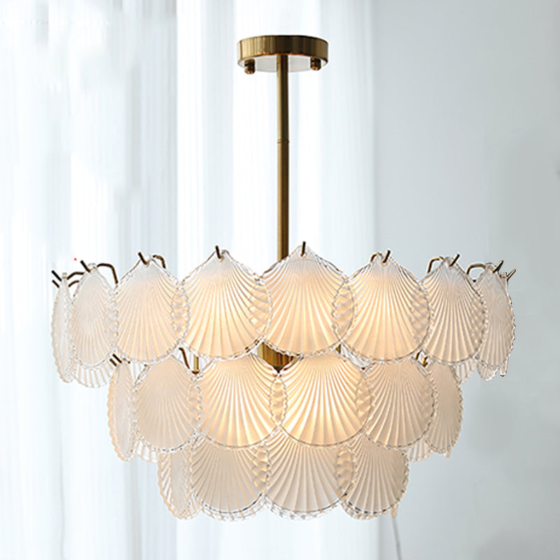 Contemporary Style Geometry Pendant Lighting Glass Hanging Chandeliers in Gold