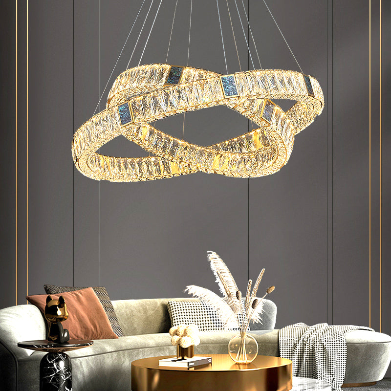 Round Shade Hanging Light Modern Style Crystal Pendant Light for Dining Room