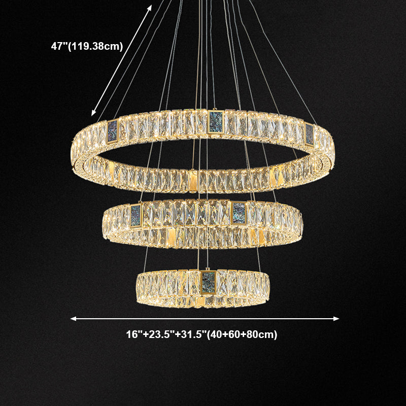 Round Shade Hanging Light Modern Style Crystal Pendant Light for Dining Room
