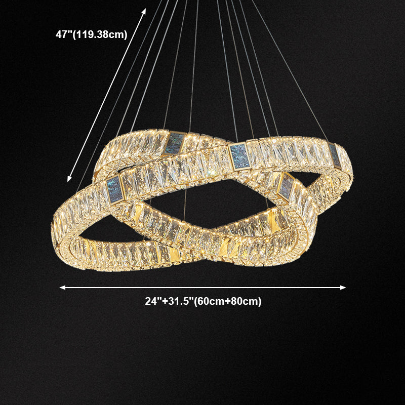 Round Shade Hanging Light Modern Style Crystal Pendant Light for Dining Room