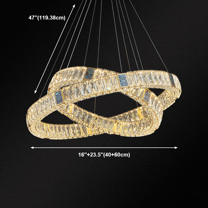 Round Shade Hanging Light Modern Style Crystal Pendant Light for Dining Room