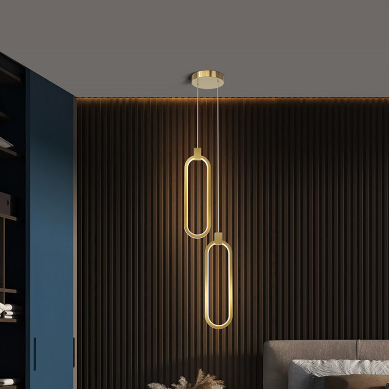 Kupfer zeitgenössische hängende Anhänger linearer Drop -Anhänger für Wohnzimmer