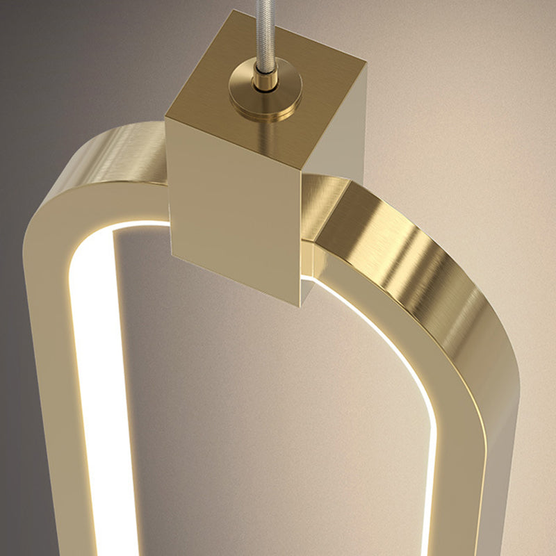 Kupfer zeitgenössische hängende Anhänger linearer Drop -Anhänger für Wohnzimmer