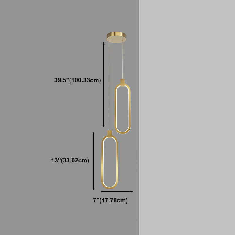 Kupfer zeitgenössische hängende Anhänger linearer Drop -Anhänger für Wohnzimmer