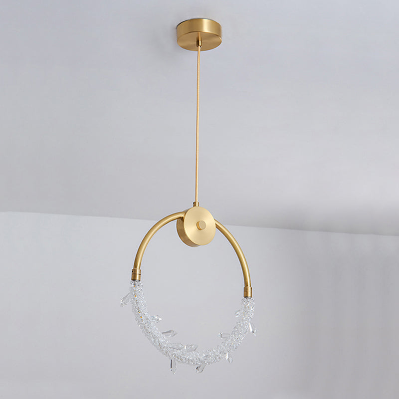 Kupferring -Anhänger Lichtkristall zeitgenössische LED Hängende Leuchten