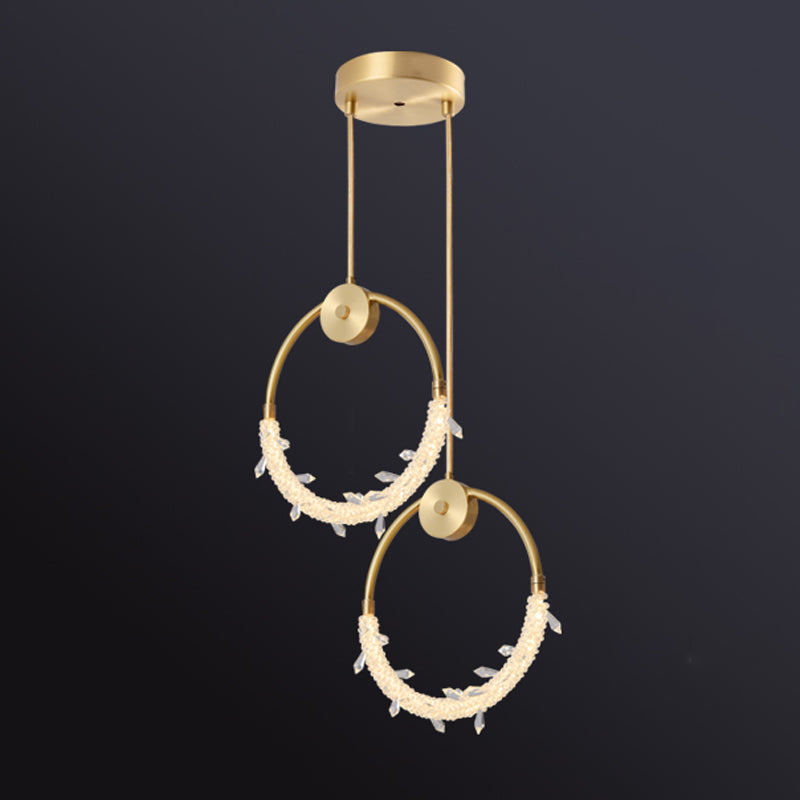 Kupferring -Anhänger Lichtkristall zeitgenössische LED Hängende Leuchten