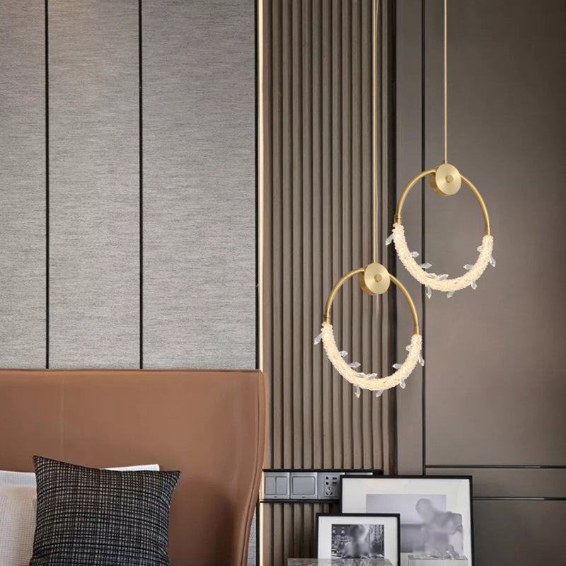 Kupferring -Anhänger Lichtkristall zeitgenössische LED Hängende Leuchten