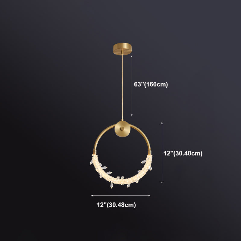 Kupferring -Anhänger Lichtkristall zeitgenössische LED Hängende Leuchten