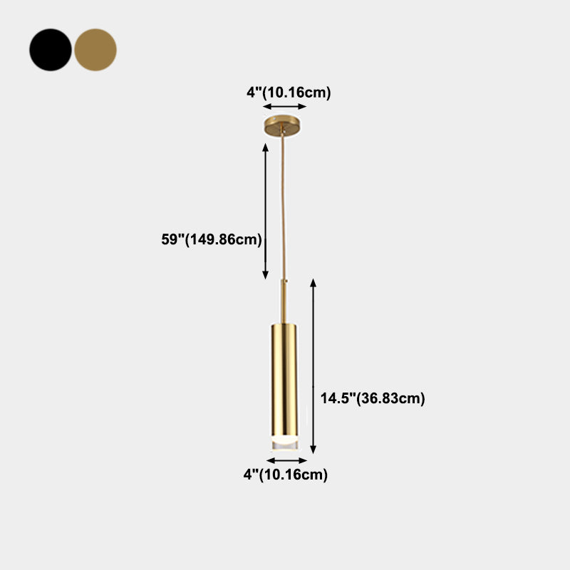 Zeitgenössischer Stil Zylinderform Pendelleuchte Metallhängeanhänger Lichter