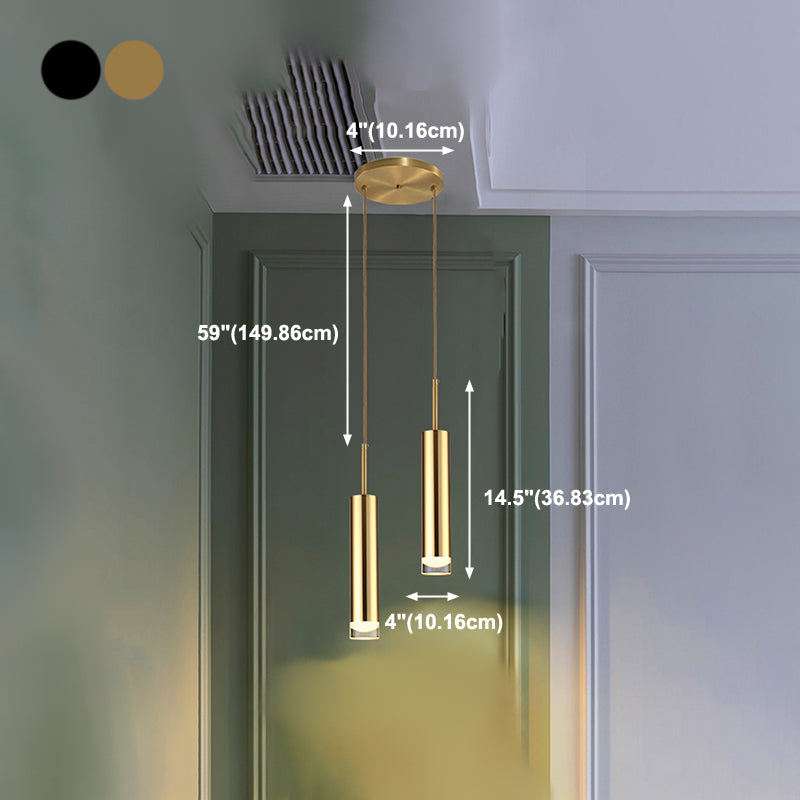 Zeitgenössischer Stil Zylinderform Pendelleuchte Metallhängeanhänger Lichter