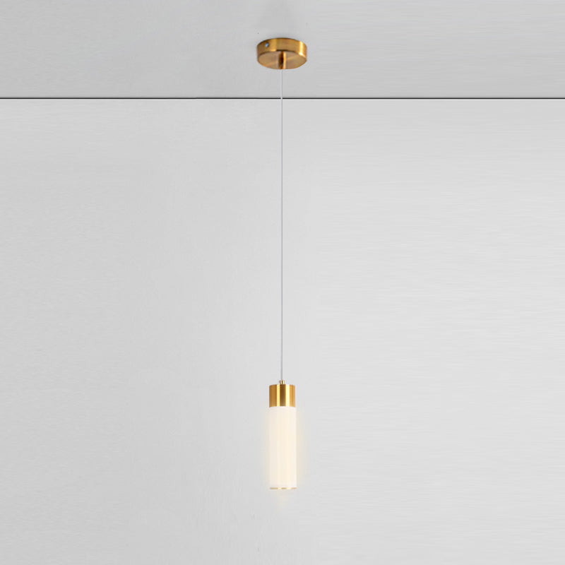 Zeitgenössischer Stil Zylinderform Pendelleuchte Leuchte Metall 1 Lichthängerlampe in Gold