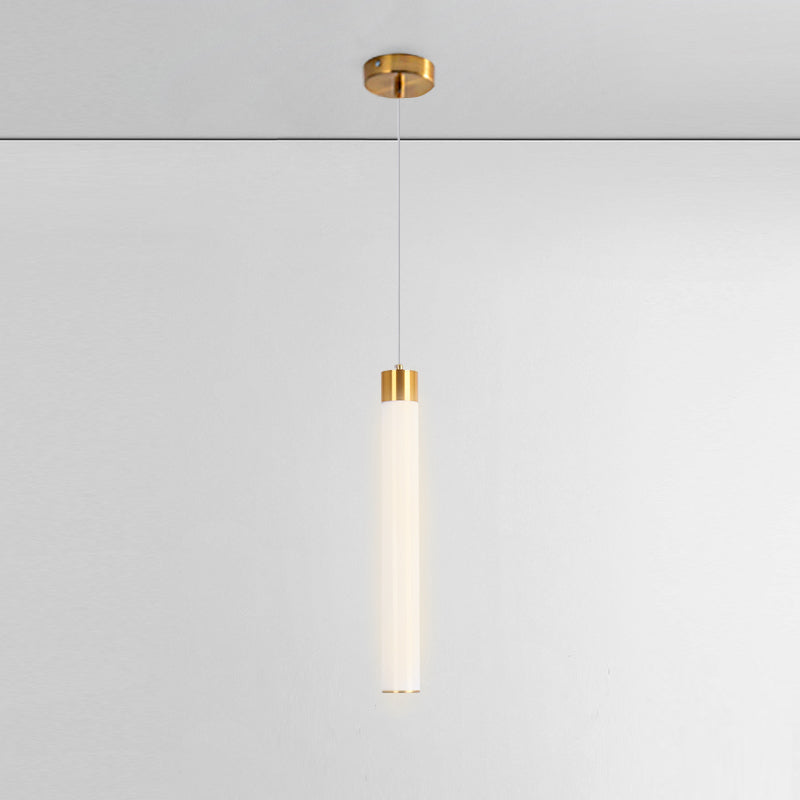 Zeitgenössischer Stil Zylinderform Pendelleuchte Leuchte Metall 1 Lichthängerlampe in Gold