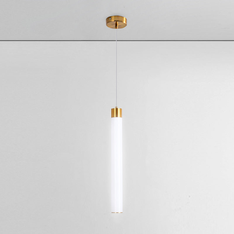 Zeitgenössischer Stil Zylinderform Pendelleuchte Leuchte Metall 1 Lichthängerlampe in Gold