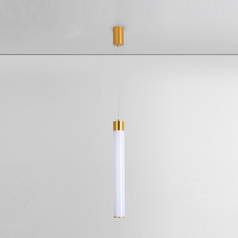 Zeitgenössischer Stil Zylinderform Pendelleuchte Leuchte Metall 1 Lichthängerlampe in Gold