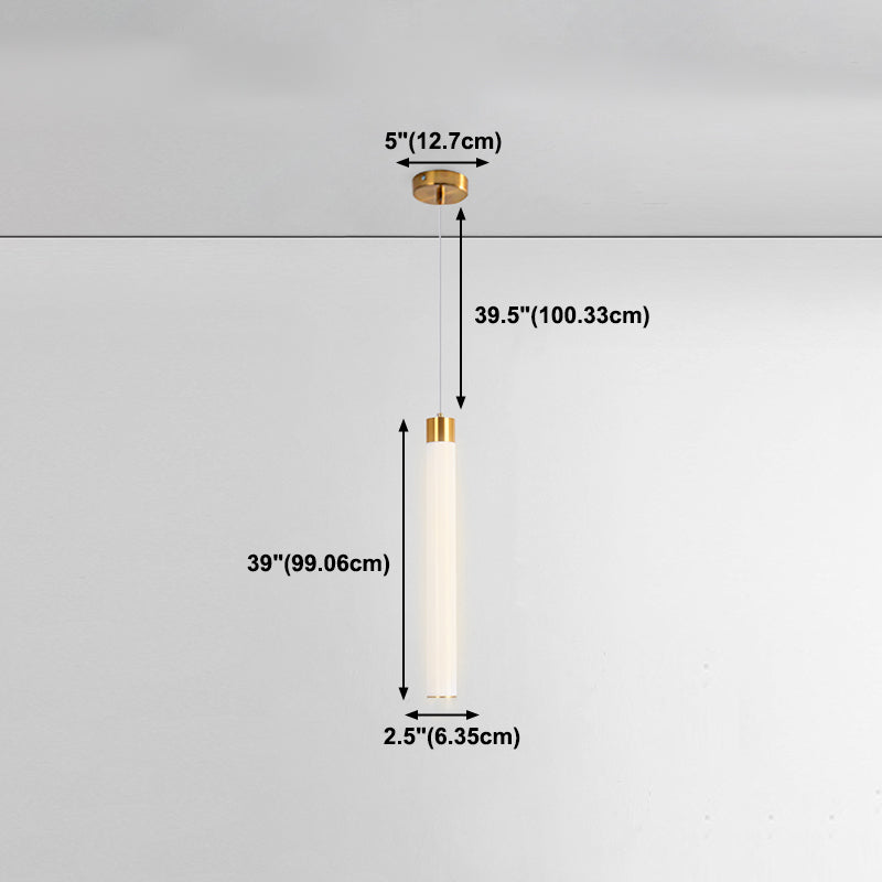 Zeitgenössischer Stil Zylinderform Pendelleuchte Leuchte Metall 1 Lichthängerlampe in Gold