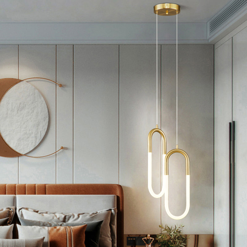 Zeitgenössischer Stil linearer Formpendelleuchten Metallhängelampen