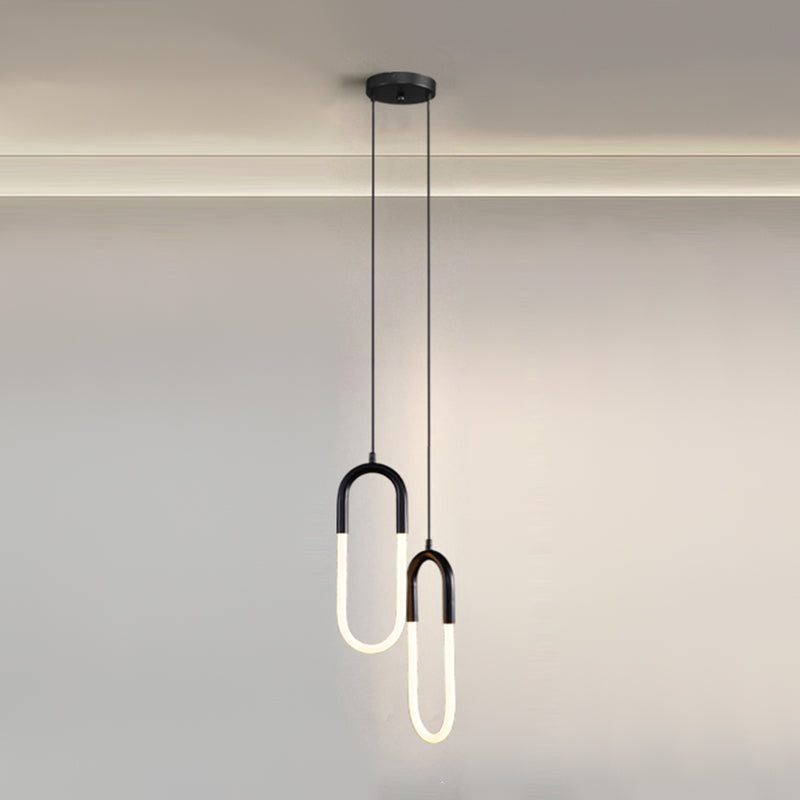 Zeitgenössischer Stil linearer Formpendelleuchten Metallhängelampen