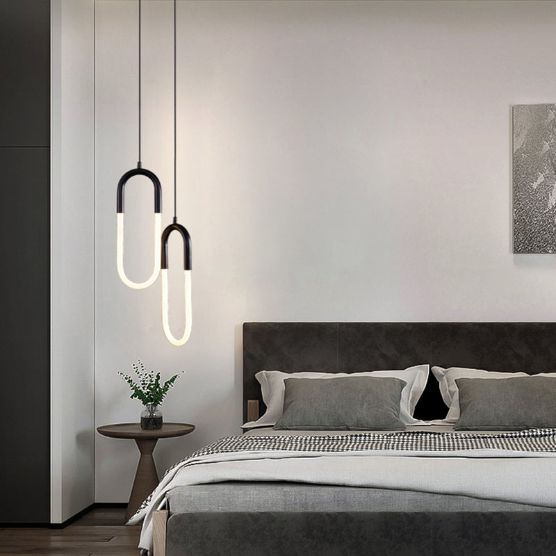 Zeitgenössischer Stil linearer Formpendelleuchten Metallhängelampen