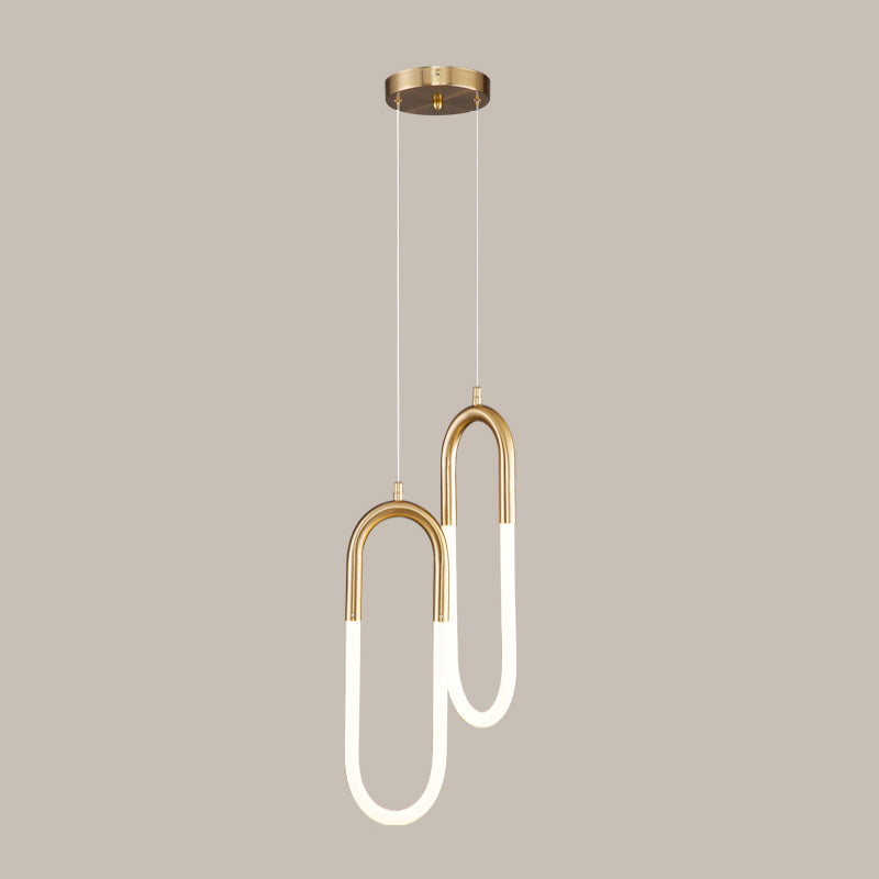 Zeitgenössischer Stil linearer Formpendelleuchten Metallhängelampen