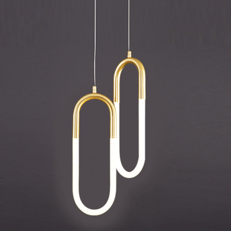 Zeitgenössischer Stil linearer Formpendelleuchten Metallhängelampen
