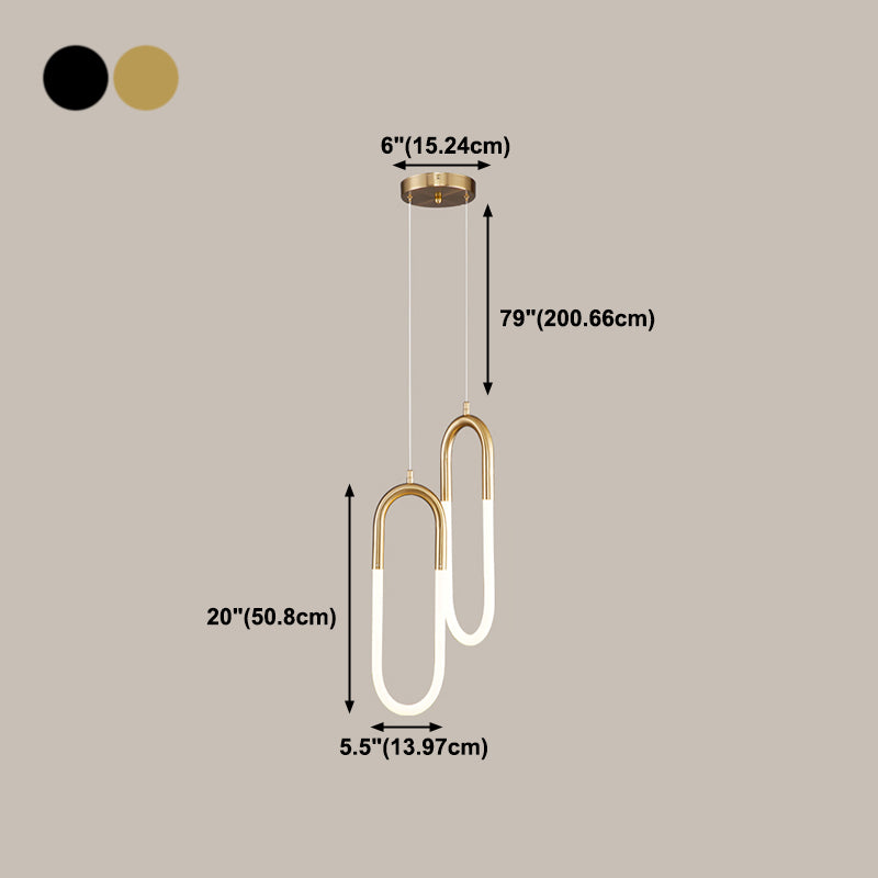Zeitgenössischer Stil linearer Formpendelleuchten Metallhängelampen