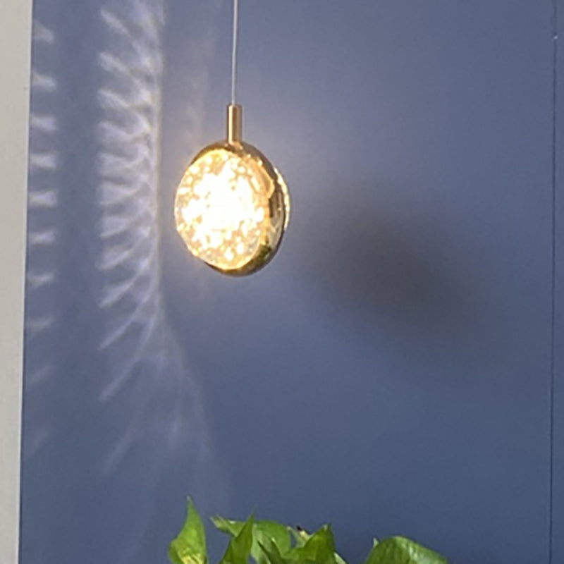 1-Light Modern Crystal Pendant Light Globe LED Hanging Pendant for Bedroom