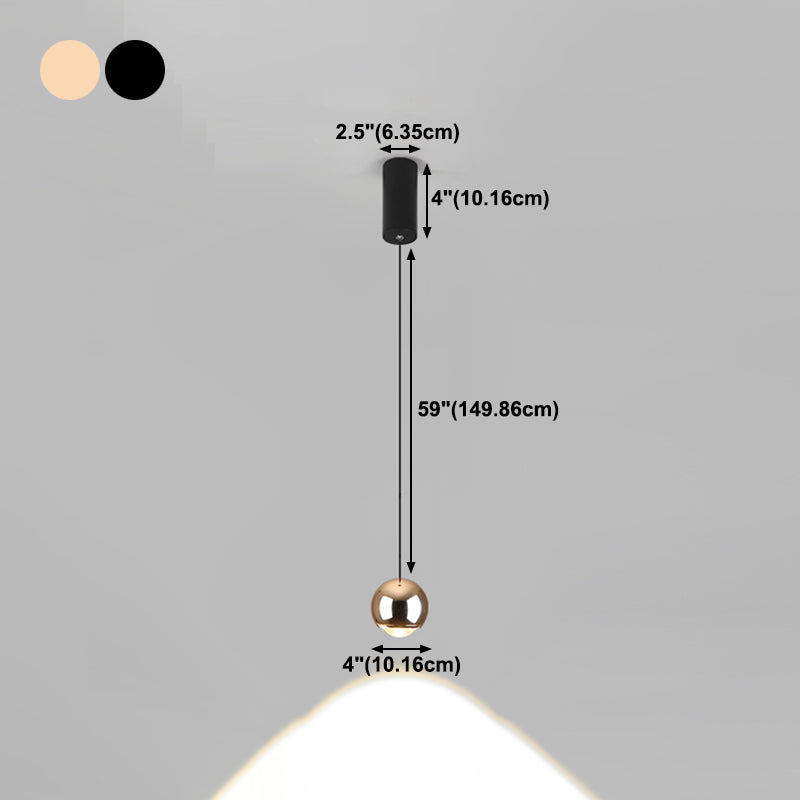 Postmoderne Aluminium -Anhänger Light Globe Form Hanging Anhänger für Wohnzimmer