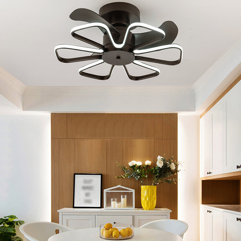 Geometric Shape Metal Ceiling Fans Modern Multi-Lights Ceiling Fan Lamp Fixture