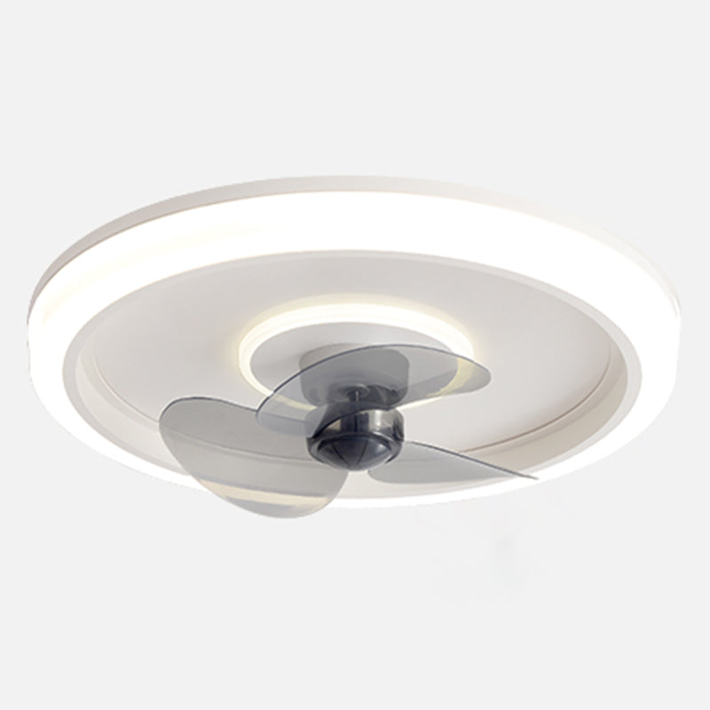 Round Shape Metal Ceiling Fan Lamp Modern Style 2 Lights Ceiling Fans