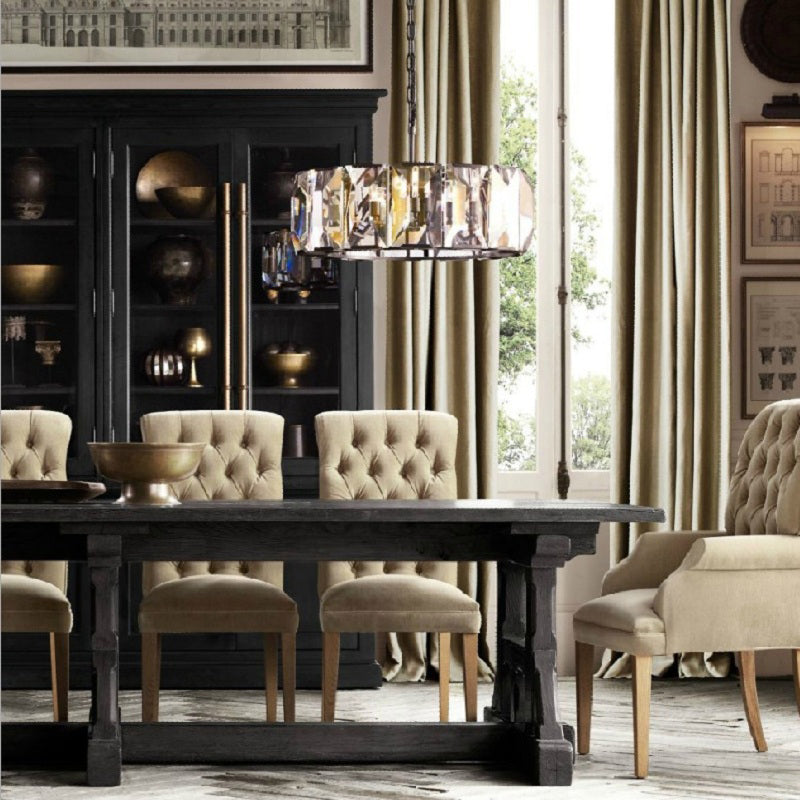 Modern Style Drum Shaped Chandelier Clear Crystal Chandelier for Bedroom